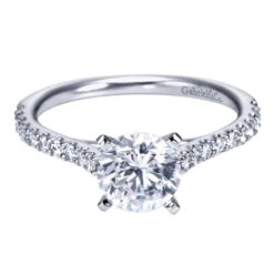Gabriel Bridal Collection White Gold Straight Engagement Ring (0.3 Ctw)