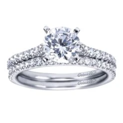 Gabriel Bridal Collection White Gold Straight Engagement Ring (0.3 Ctw) -DIAMOND JEWELRY SHOP gabriel er7227w44jj 4