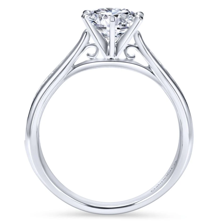 Gabriel Bridal Collection White Gold Diamond Straight Engagement Ring With Channel Setting (0.33 Ctw) 4 Gabriel Bridal Collection White Gold Diamond Straight Engagement Ring With Channel Setting (0.33 Ctw) - Image 2
