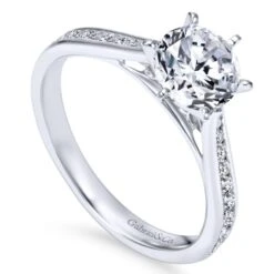Gabriel Bridal Collection White Gold Diamond Straight Engagement Ring With Channel Setting (0.33 Ctw) 9 Gabriel Bridal Collection White Gold Diamond Straight Engagement Ring With Channel Setting (0.33 Ctw) -DIAMOND JEWELRY SHOP gabriel er7229w44jj 3