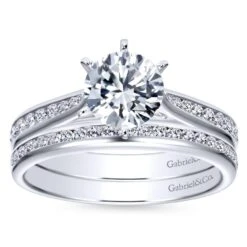 Gabriel Bridal Collection White Gold Diamond Straight Engagement Ring With Channel Setting (0.33 Ctw) 10 Gabriel Bridal Collection White Gold Diamond Straight Engagement Ring With Channel Setting (0.33 Ctw) -DIAMOND JEWELRY SHOP gabriel er7229w44jj 4