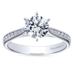 Gabriel Bridal Collection White Gold Diamond Straight Engagement Ring With Channel Setting (0.33 Ctw) 11 Gabriel Bridal Collection White Gold Diamond Straight Engagement Ring With Channel Setting (0.33 Ctw) -DIAMOND JEWELRY SHOP gabriel er7229w44jj 5