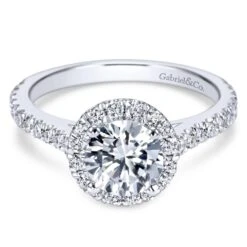 Gabriel Bridal Collection White Gold Halo Engagement Ring (0.65 Ctw)