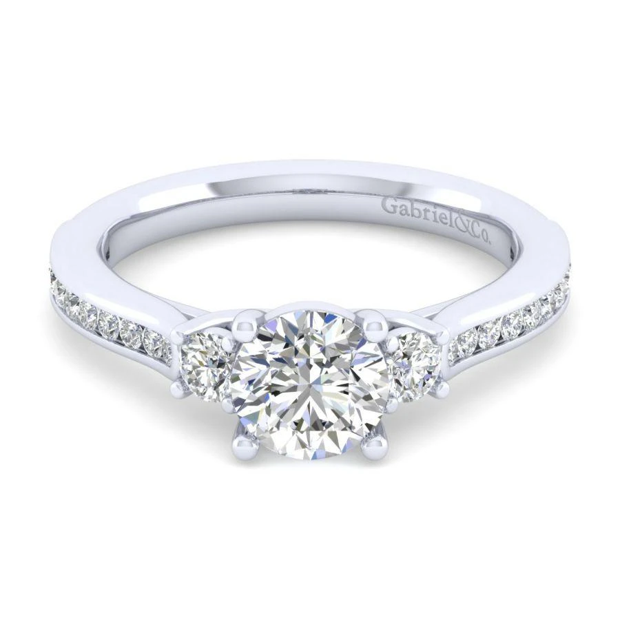 Gabriel Contemporary Collection White Gold 3-Stone Engagement Ring (0.42 CTW) 3 Gabriel Contemporary Collection White Gold 3-Stone Engagement Ring (0.42 CTW)