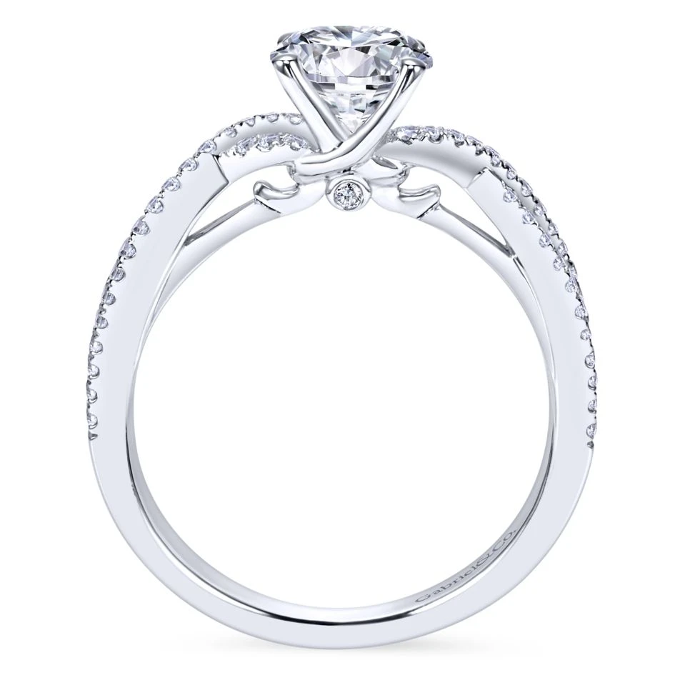 Gabriel Bridal Collection White Gold Diamond Diamond Accent Criss Cross Engagement Ring (0.22 Ctw) 4 Gabriel Bridal Collection White Gold Diamond Diamond Accent Criss Cross Engagement Ring (0.22 Ctw) - Image 2