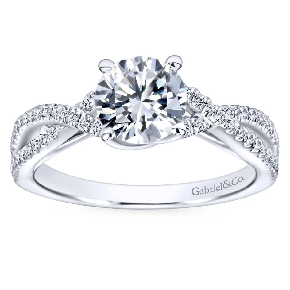 Gabriel Bridal Collection White Gold Diamond Diamond Accent Criss Cross Engagement Ring (0.22 Ctw) 7 Gabriel Bridal Collection White Gold Diamond Diamond Accent Criss Cross Engagement Ring (0.22 Ctw) - Image 5