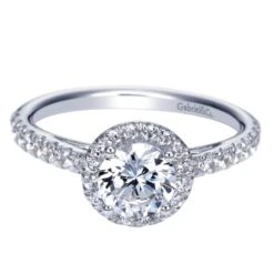 Gabriel Bridal Collection White Gold Halo Engagement Ring (0.41 Ctw)