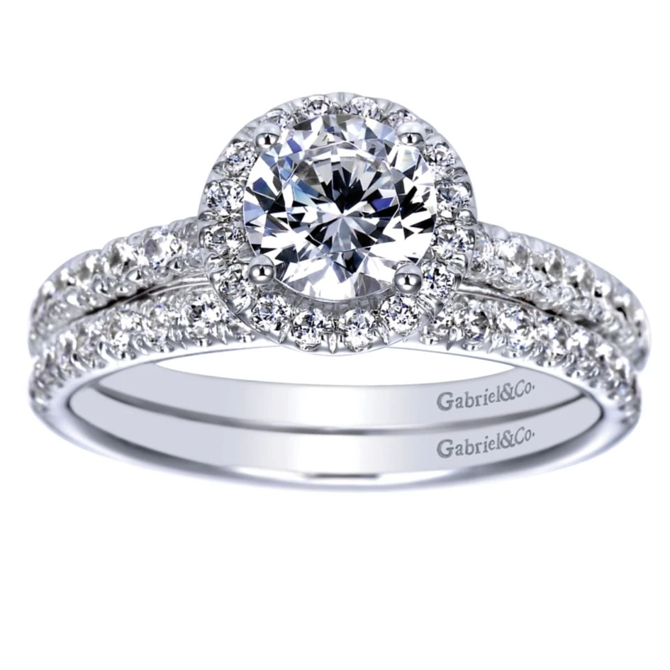 Gabriel Bridal Collection White Gold Halo Engagement Ring (0.41 Ctw) 6 Gabriel Bridal Collection White Gold Halo Engagement Ring (0.41 Ctw) - Image 4