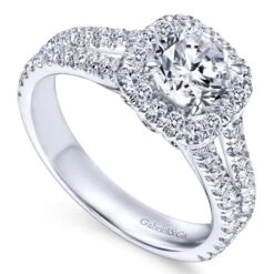 Gabriel Bridal Collection White Gold Halo Engagement Ring (0.78 Ctw) 9 Gabriel Bridal Collection White Gold Halo Engagement Ring (0.78 Ctw) -DIAMOND JEWELRY SHOP gabriel er8605w44jj 3