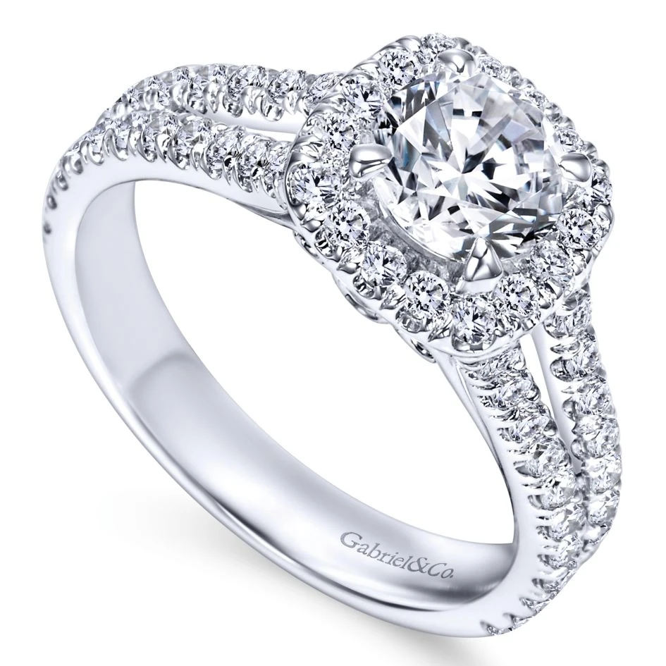 Gabriel Bridal Collection White Gold Halo Engagement Ring (0.78 Ctw) 5 Gabriel Bridal Collection White Gold Halo Engagement Ring (0.78 Ctw) - Image 3
