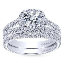 Gabriel Bridal Collection White Gold Halo Engagement Ring (0.78 Ctw) 10 Gabriel Bridal Collection White Gold Halo Engagement Ring (0.78 Ctw) -DIAMOND JEWELRY SHOP gabriel er8605w44jj 4