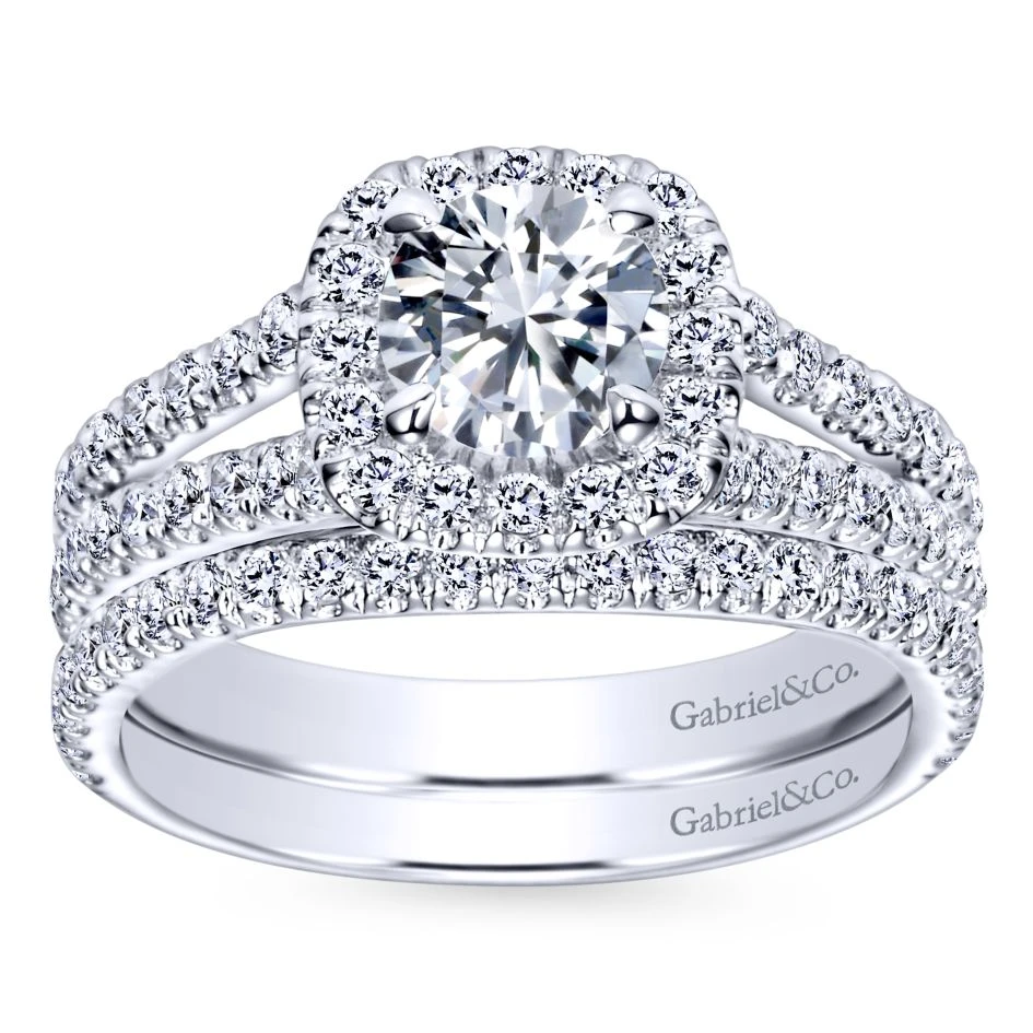 Gabriel Bridal Collection White Gold Halo Engagement Ring (0.78 Ctw) 6 Gabriel Bridal Collection White Gold Halo Engagement Ring (0.78 Ctw) - Image 4