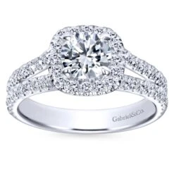 Gabriel Bridal Collection White Gold Halo Engagement Ring (0.78 Ctw) 11 Gabriel Bridal Collection White Gold Halo Engagement Ring (0.78 Ctw) -DIAMOND JEWELRY SHOP gabriel er8605w44jj 5