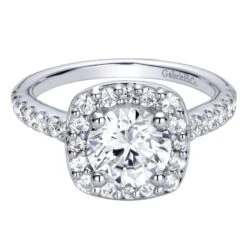 Gabriel Bridal Collection White Gold Halo Engagement Ring (0.67 Ctw)