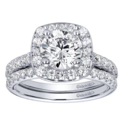 Gabriel Bridal Collection White Gold Halo Engagement Ring (0.67 Ctw) 10 Gabriel Bridal Collection White Gold Halo Engagement Ring (0.67 Ctw) -DIAMOND JEWELRY SHOP gabriel er9320w44jj 4