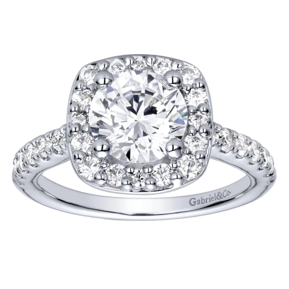 Gabriel Bridal Collection White Gold Halo Engagement Ring (0.67 Ctw) 7 Gabriel Bridal Collection White Gold Halo Engagement Ring (0.67 Ctw) - Image 5