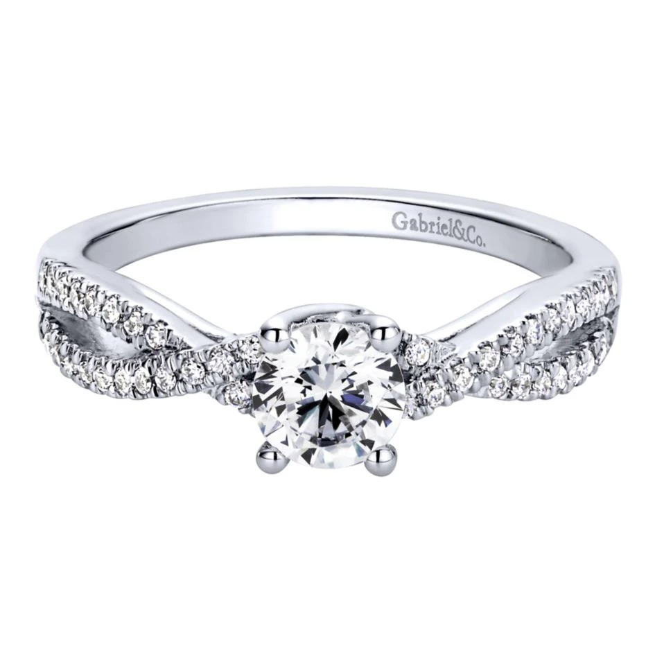 Gabriel Bridal Collection White Gold Criss Cross Engagement Ring (0.18 Ctw) 3 Gabriel Bridal Collection White Gold Criss Cross Engagement Ring (0.18 Ctw)