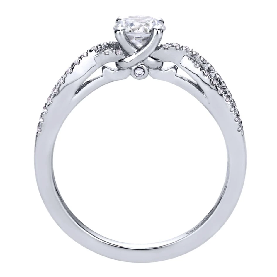 Gabriel Bridal Collection White Gold Criss Cross Engagement Ring (0.18 Ctw) 4 Gabriel Bridal Collection White Gold Criss Cross Engagement Ring (0.18 Ctw) - Image 2