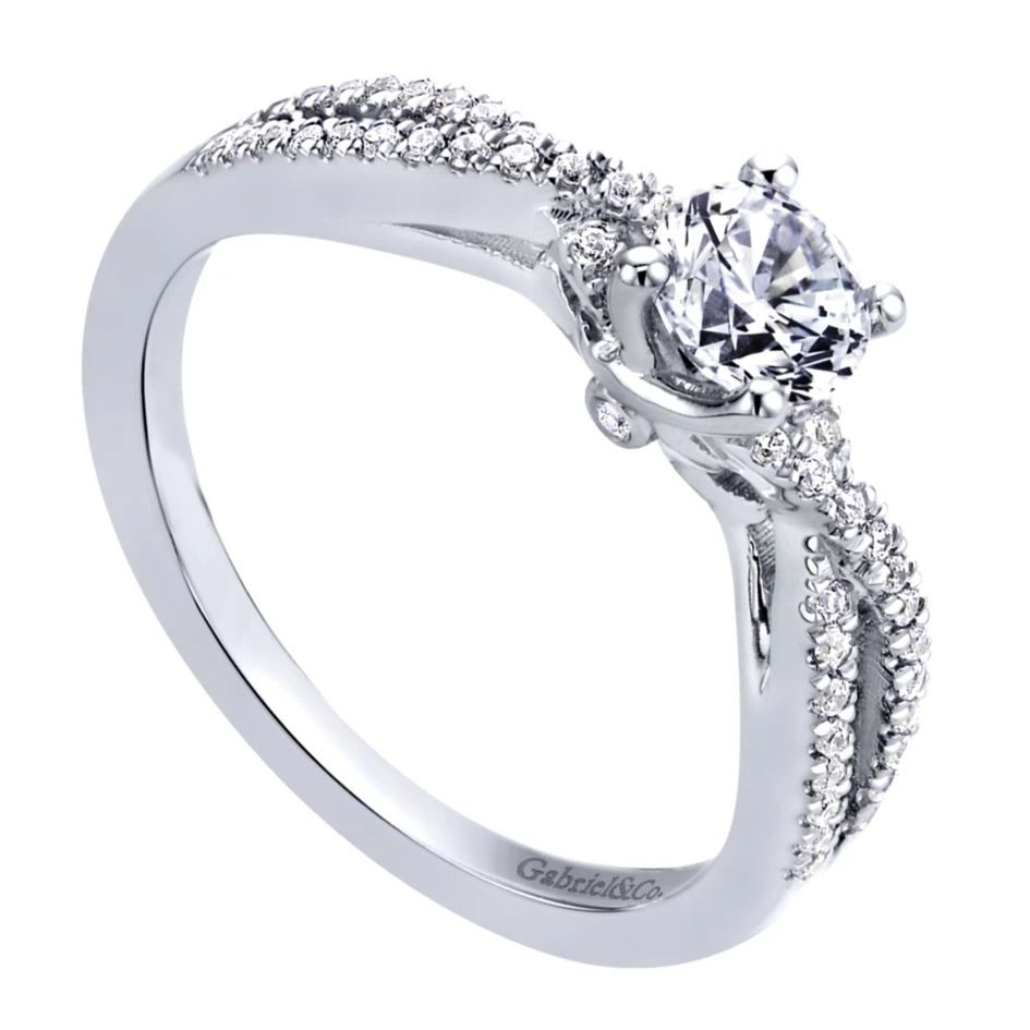 Gabriel Bridal Collection White Gold Criss Cross Engagement Ring (0.18 Ctw) 5 Gabriel Bridal Collection White Gold Criss Cross Engagement Ring (0.18 Ctw) - Image 3