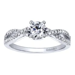 Gabriel Bridal Collection White Gold Criss Cross Engagement Ring (0.18 Ctw) 11 Gabriel Bridal Collection White Gold Criss Cross Engagement Ring (0.18 Ctw) -DIAMOND JEWELRY SHOP gabriel er9522w44jj 5