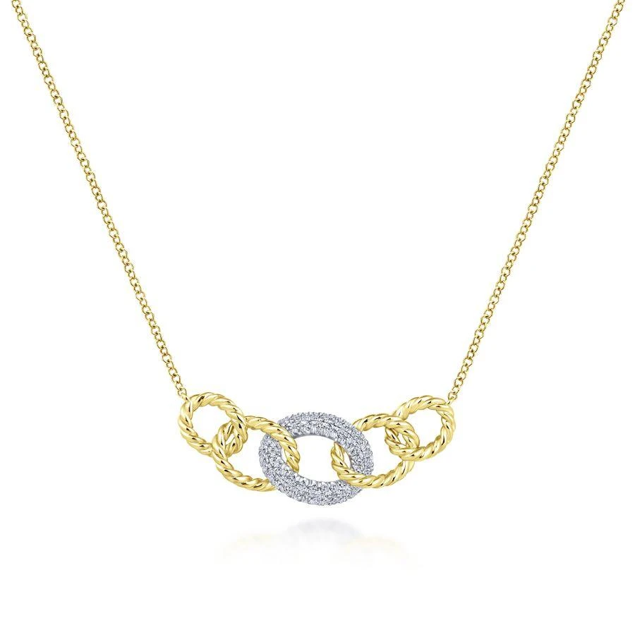 Gabriel & Co. Hampton White Gold|Yellow Gold Necklace (0.21 CTW) 3 Gabriel & Co. Hampton White Gold|Yellow Gold Necklace (0.21 CTW)
