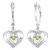 Silver Diamond & Created Peridot Earring -DIAMOND JEWELRY SHOP h