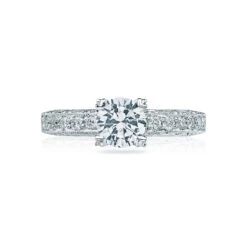 Tacori Platinum Classic Crescent Round Diamond Engagement Ring Setting (0.4 CTW)