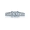 Tacori 18k White Gold Classic Crescent Princess Diamond Engagement Ring Setting (1.38 CTW)