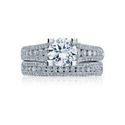 Tacori 18k White Gold Classic Crescent Round Diamond Engagement Ring Setting (0.7 CTW) 5 Tacori 18k White Gold Classic Crescent Round Diamond Engagement Ring Setting (0.7 CTW) -DIAMOND JEWELRY SHOP ht2513rd7512x 30