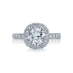 Tacori 18k White Gold Blooming Beauties Round Diamond Engagement Ring Setting (0.9 CTW)
