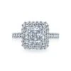 Tacori 18k White Gold Blooming Beauties White Gold Princess Diamond Engagement Ring Setting (0.9 CTW) -DIAMOND JEWELRY SHOP ht2523pr75 10