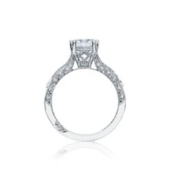 Tacori 18k White Gold Ribbon Cushion Diamond Engagement Ring Setting (0.36 CTW) -DIAMOND JEWELRY SHOP ht2528cu7 20