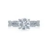 Tacori 18k White Gold Ribbon Round Diamond Engagement Ring Setting (0.36 CTW)
