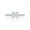 Tacori 18k White Gold Petite Crescent Princess Diamond Engagement Ring Setting (0.23 CTW) 1 Tacori 18k White Gold Petite Crescent Princess Diamond Engagement Ring Setting (0.23 CTW) -DIAMOND JEWELRY SHOP ht254515pr55 10