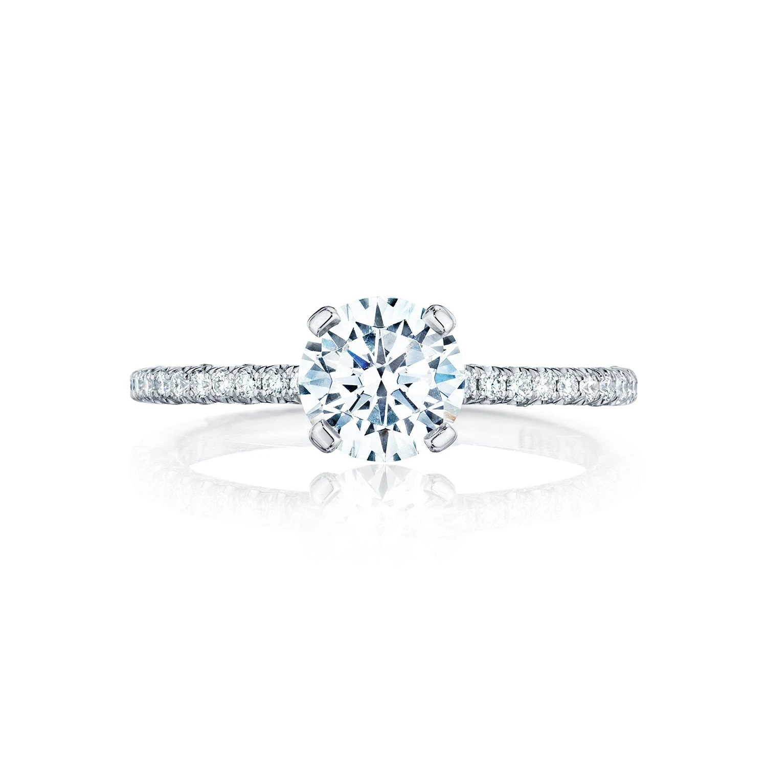 Tacori 18k White Gold Petite Crescent Round Diamond Engagement Ring Setting (0.23 CTW) 3 Tacori 18k White Gold Petite Crescent Round Diamond Engagement Ring Setting (0.23 CTW)