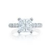 Tacori 18k White Gold Petite Crescent Princess Diamond Engagement Ring Setting (0.57 CTW) -DIAMOND JEWELRY SHOP ht254525pr8 10