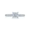 Tacori 18k White Gold Petite Crescent Princess Diamond Engagement Ring Setting (0.43 CTW) 2 Tacori 18k White Gold Petite Crescent Princess Diamond Engagement Ring Setting (0.43 CTW) -DIAMOND JEWELRY SHOP ht2546pr55 10