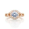 Tacori 18k Rose Gold Petite Crescent Round Diamond Engagement Ring Setting (0.71 CTW) -DIAMOND JEWELRY SHOP ht2549cu65pk 10