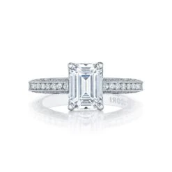 Tacori 18k White Gold Classic Crescent Engagement Ring Setting (0.41 CTW)