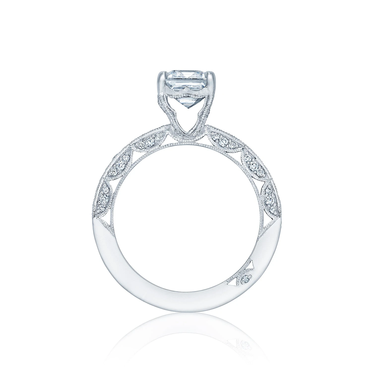 Tacori 18k White Gold Classic Crescent Engagement Ring Setting (0.41 CTW) 5 Tacori 18k White Gold Classic Crescent Engagement Ring Setting (0.41 CTW) - Image 3