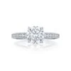 Tacori 18k White Gold Classic Crescent Round Diamond Engagement Ring Setting (0.41 CTW) -DIAMOND JEWELRY SHOP ht2553rd8 10 1