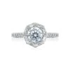 Tacori 18k White Gold Petite Crescent Round Diamond Engagement Ring Setting (0.71 CTW) -DIAMOND JEWELRY SHOP ht2556rd65 10