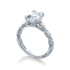 Tacori 18k White Gold Petite Crescent Engagement Ring Setting (0.39 CTW) 9 Tacori 18k White Gold Petite Crescent Engagement Ring Setting (0.39 CTW) -DIAMOND JEWELRY SHOP ht2558ec85x65 50