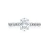 Tacori 18k White Gold Petite Crescent Oval Diamond Engagement Ring Setting (0.39 CTW) -DIAMOND JEWELRY SHOP ht2558ov8x6 10