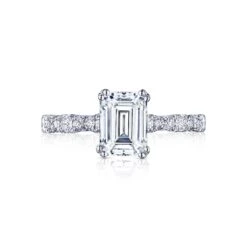 Tacori 18k White Gold Petite Crescent Engagement Ring Setting (0.35 CTW)