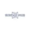 Tacori 18k White Gold Petite Crescent Princess Diamond Engagement Ring Setting (0.35 CTW) 1 Tacori 18k White Gold Petite Crescent Princess Diamond Engagement Ring Setting (0.35 CTW) -DIAMOND JEWELRY SHOP ht2559pr6 10