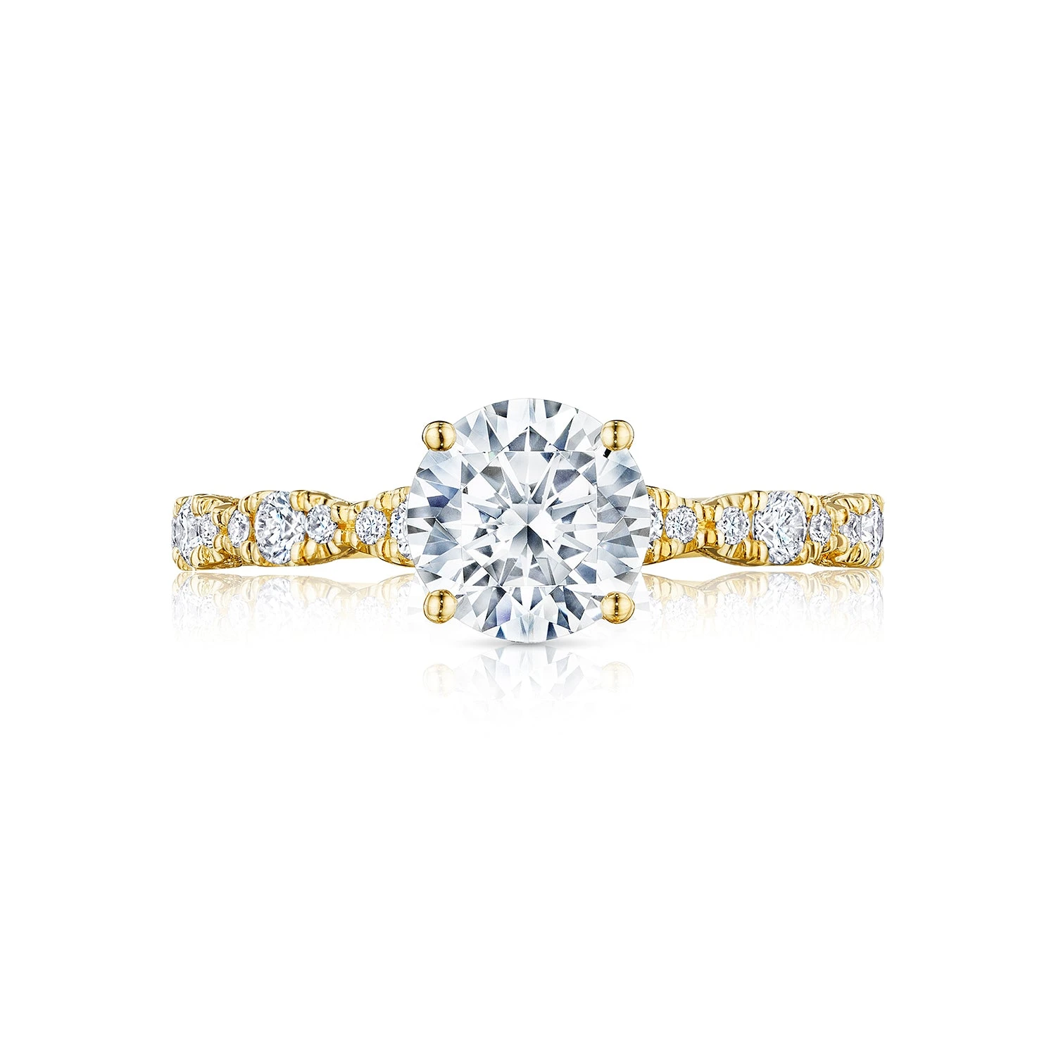 Tacori 18k Yellow Gold Petite Crescent Round Diamond Engagement Ring Setting (0.35 CTW) 3 Tacori 18k Yellow Gold Petite Crescent Round Diamond Engagement Ring Setting (0.35 CTW)