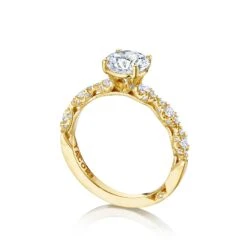 Tacori 18k Yellow Gold Petite Crescent Round Diamond Engagement Ring Setting (0.35 CTW) 7 Tacori 18k Yellow Gold Petite Crescent Round Diamond Engagement Ring Setting (0.35 CTW) -DIAMOND JEWELRY SHOP ht2559rd7y 50