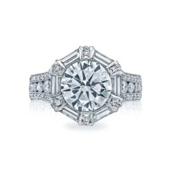 Tacori Platinum RoyalT Round Diamond Engagement Ring Setting (3.3 CTW)