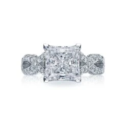 Tacori Platinum RoyalT Princess Diamond Engagement Ring Setting (0.87 CTW)